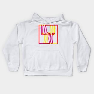 Warp Typography (Magenta Yellow Red) Kids Hoodie